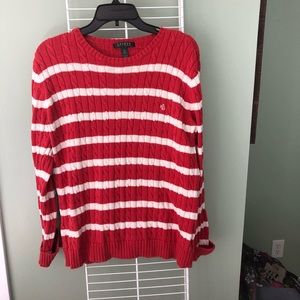 Red seater with white stripes